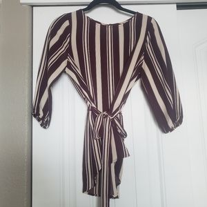 Striped 3/4 Sleeve Blouse